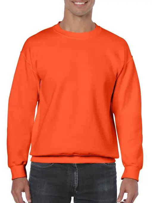 Gildan Heavy Blend crewneck sweatshirt in Orange, front view