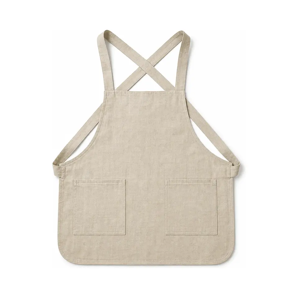 Soma Cross-Back Linen Apron shown in a clean full product view